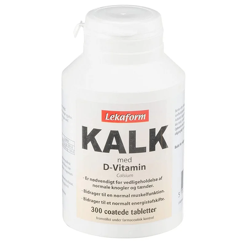 Spar 25% • Køb 2, Lekaform Kalk med D-vitamin 300 tabl, Helse & Madvarer, Mineraler, Kalk