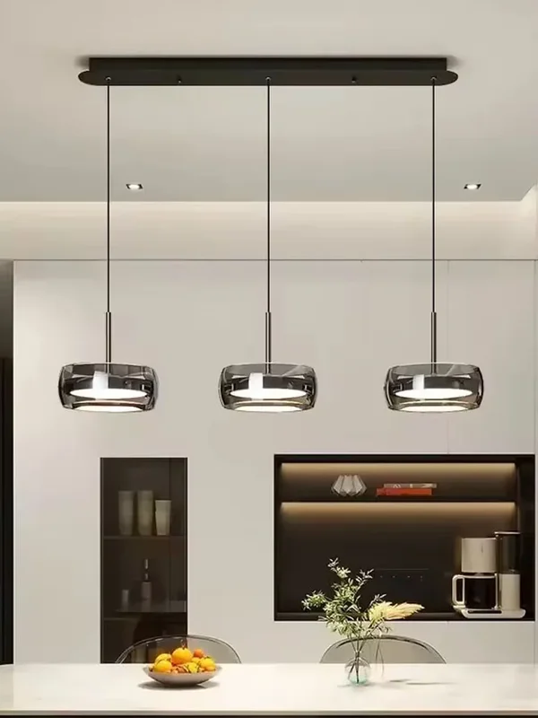 AliExpress - Tricolor Licht Pendelleuchte LED Glas Innen mit Fernbedienung Kronleuchter Moderne Esstischleuchte Restaurant Pendelleuchte