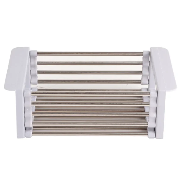 Sink Strainer Stainless Steel Retractable Design Strong Load-Bearing Sink Colander for Dishes Fruit Vegetable Small Gray