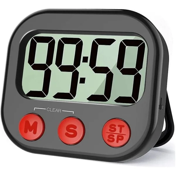 Kök Timer, Digitaalinen Vision Ajastin Magneettinen Kello Sekuntikello Lähtölaskenta-ajastin, LCD-näyttö