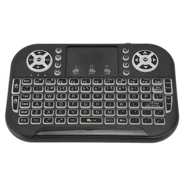 2,4 GHz Mini Trådløst Bluetooth Tastatur med Touchpad Baggrundsbelyst Bærbar Tastatur Fjernbetjening til Bærbar PC TV Box