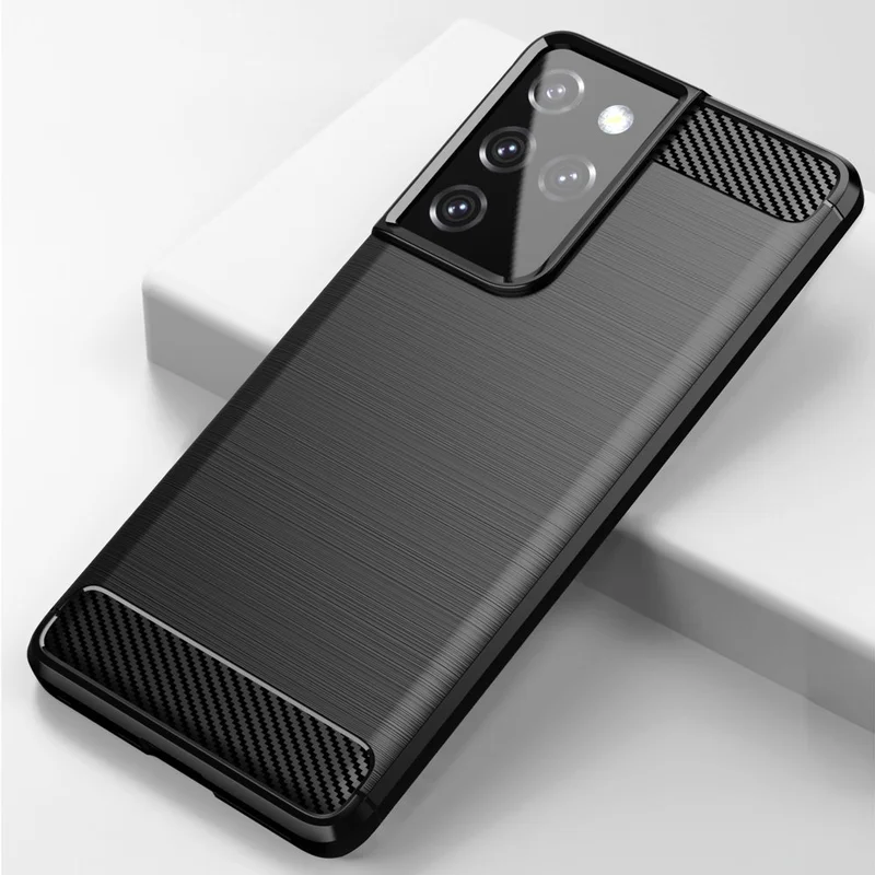 Carbon Case Fleksibelt TPU-deksel for Samsung Galaxy S21 Ultra 5G blå