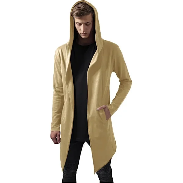 Menn Hette Cardigan Trench Coat Streetwear Ensfarget Hette Vindjakke Med Høst/Vinter Jakker Menn Trench Rock 2024 SKY BLUE XL