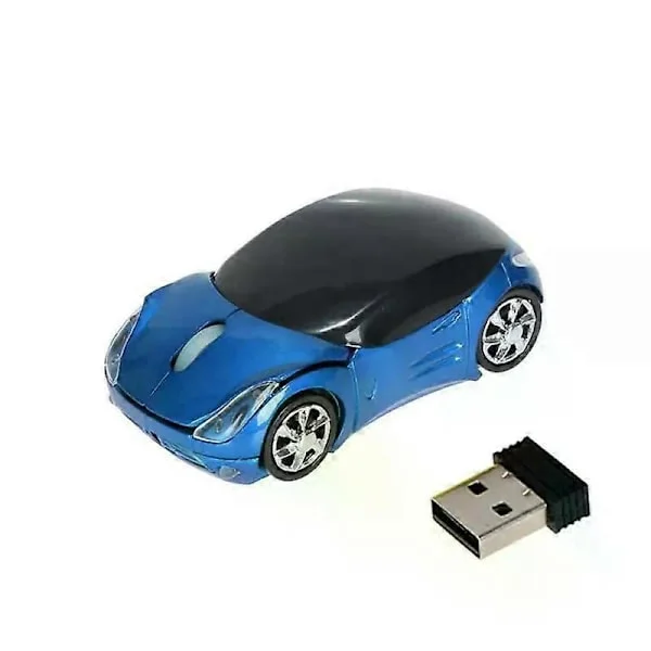 Trådlös Mus Batteri Möss Trådlös Datormus 2.4G Kontor Gaming Mus 3 Knappar Söt Bil Intressant Mus För Laptop PC Blå