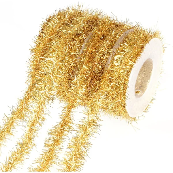 Rolls 1,5 m Julglitterband Metallisk Girlang Glitter Girlang Jul Metallisk Glitterband Glitterband för Julbröllop[GKS] Guld
