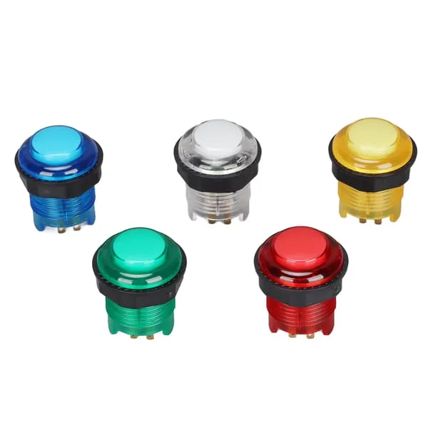 5st Arcade Tryckknappar Professionella LED-belysta Tryckknappar för Spelmaskin 5V