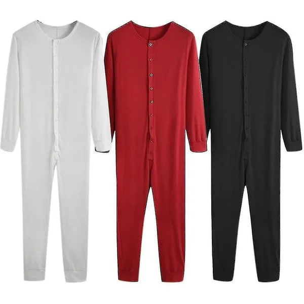 Herr One Piece Långkalsonger Natt Pyjamas Jsir