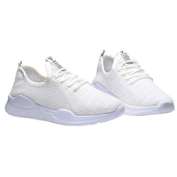 Women's Walking Shoes Tennis Shoes Lace-up Casual Shoes Lightweight Running Shoes, White