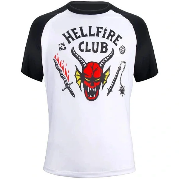 Unisex Hellfire Club Stranger Things T-skjorte Myk Polyester Grafisk T-skjorte For Menn Kvinner Barn Hvit Svart