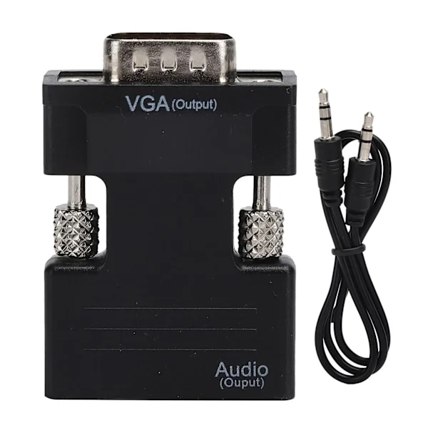 HDMI till VGA-omvandlare Hona till Hane Adapter med Ljudkabel Svart