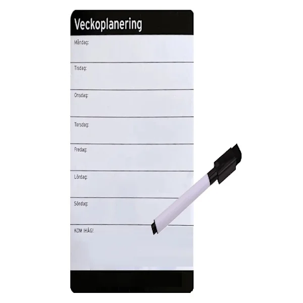 Magnetic Whiteboard for Weekly Planning. Incl. Whiteboard Pen with Eraser