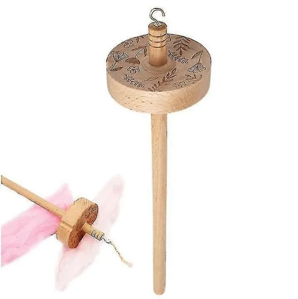 Toppslända Spinn Tre-spindelsett, utskåret design garnspinner, håndspinning ull startsett plantefiber spinning B