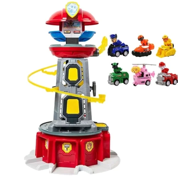 Paw Patrol Tornet Stor Storlek Pat Patrol Canina Lookout Modell Leksaker Set Hundar Fordon Actionfigur för Pojke Barn Födelsedagspresent