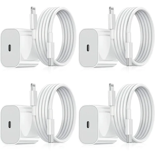 2-pack - Laddare för iPhone - Snabbladdare - Adapter + Kabel 20W Vit one size iPhone 2-Pack iPhone 2-Pack iPhone 2-Pack_OF 2-Pack{AZC} 2-Pack iPhone
