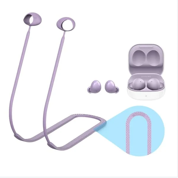 Silicone Anti-tabt Snor til Samsung Galaxy Buds 2 Bluetooth Øretelefoner Kompatibelt Med Sangsung Galaxy Buds 2 Purple