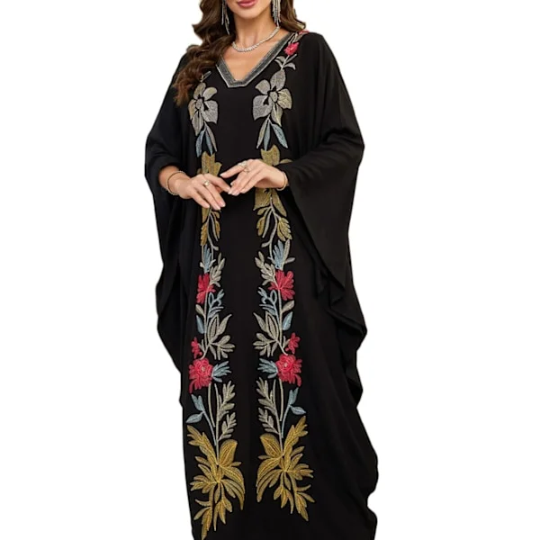 Dam Svart Cardigan Strandöverdrag med Vävd Detalj i Mitten, Lång Lös Robe för Badkläder, Enfärgad Kaftan Maxiklänning för Sommaren, Solskyddande