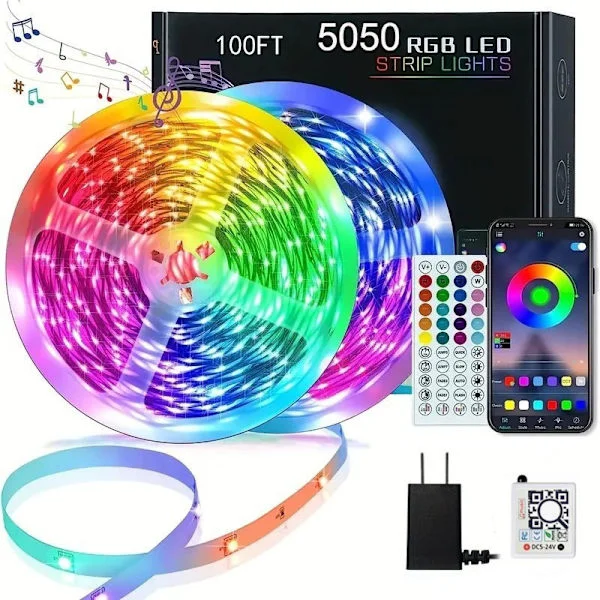 20m LED-lys Bluetooth RGB-lys LED-stripelys