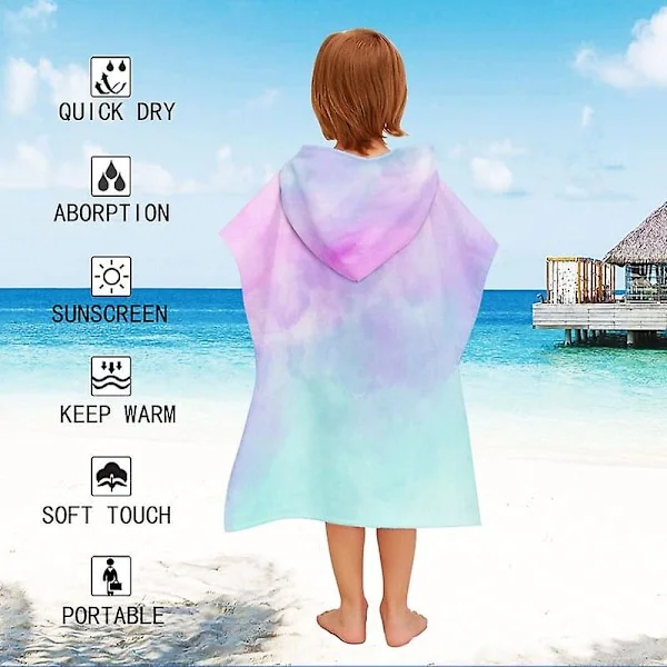Superfin fiber Snabbtorkande barn badrock handduk absorberande strand barn badrock strand vindtät strandkläder Fingerfärdighetsspel
