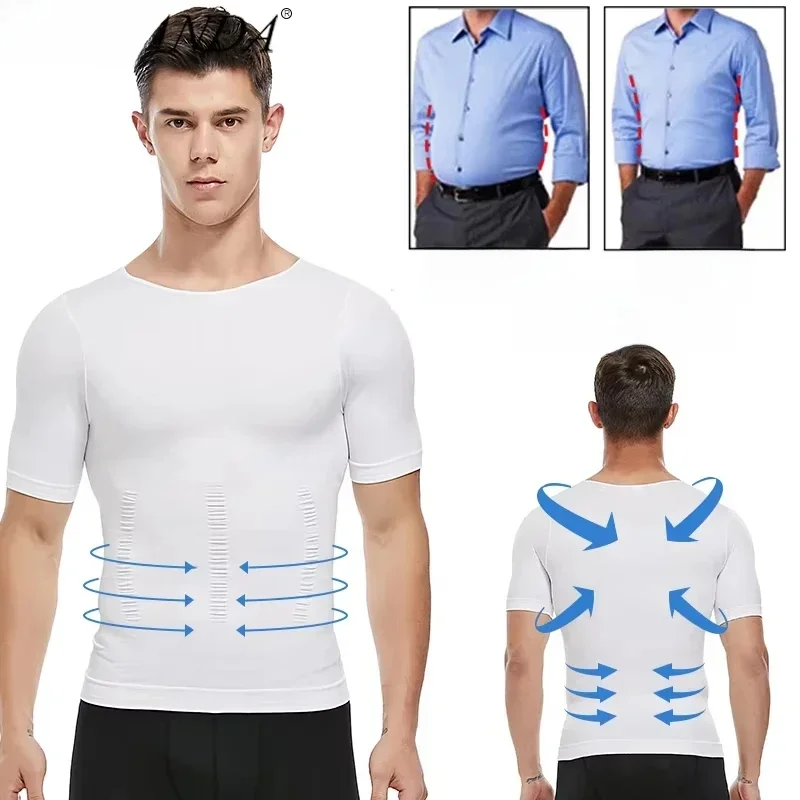 AliExpress - 1/2 PCS Männer Body Shaper T-Shirt Abnehmen Shapewear Korrigierende Haltung Bauch Kontrolle Kompression Mann Modellierung Unterwäsche 