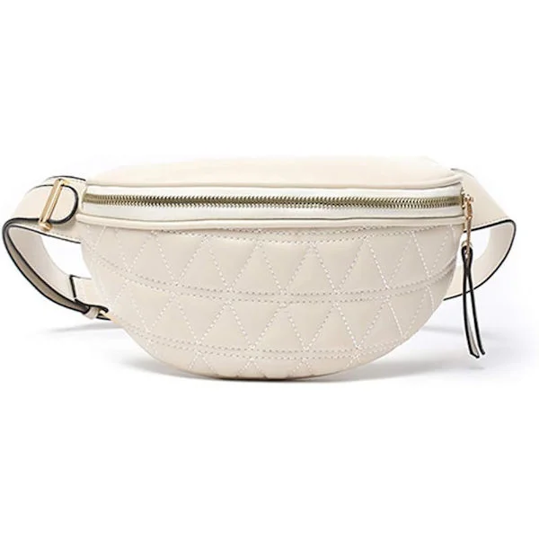 (White) Women's Fashion Waist Bag Padded Fanny Packs Festival F