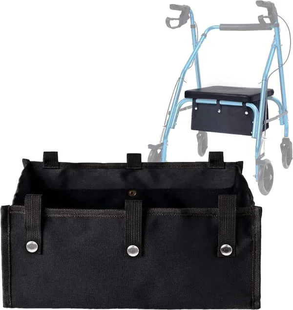 cm - Storage Box - with - Walker - Storage Bag - Four-wheeled - Reusable - Carrying Accessory - Suitable - Men - Elderly - Black