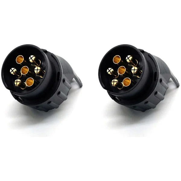 2-pack 7/13 Släpvagnskontaktadapter 7 till 13-polig Anslutningskontakt Dragkrok 7-polig till 13-polig för Bilsläp, Traktor, Husvagn, Cykelhållare