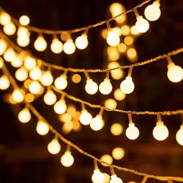 10m 80 LED Boll Slinga Varmvitt Batteridriven LED Utomhus- och Inomhusdekoration, Bröllop, Hem, Trädgård, Festival, Julgran