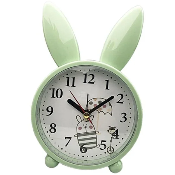 Dww Barnevekkerklokke, Vekkerklokke, Kaninvekkerklokke, Klassisk Analog Vekkerklokke, Vekkerklokke (Grønn)