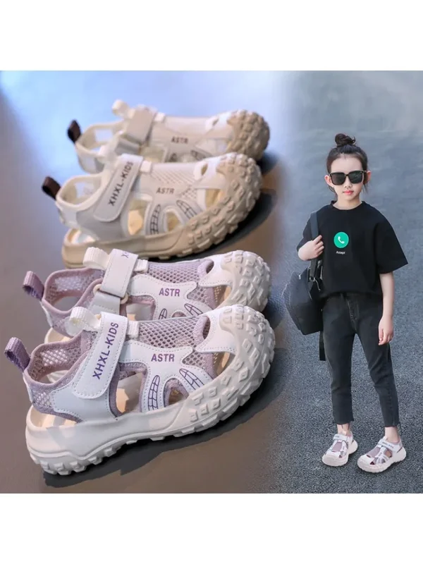 AliExpress - Sandales décontractées pour garçons et filles 2026, anti-chocs, à bout fermé, chaussures de plage pour enfants, sandales de sport 