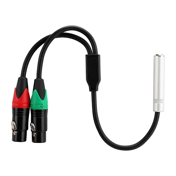0.3M 24AWG Pure Copper Double Shielded 6.35 Female to Dual XLR Female Audio Connection Cable