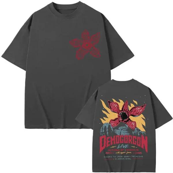 Eddie Munson Demogorgon T-skjorte Kannibalblomst Monster Grafisk T-skjorte Herre Dame Klær Gotisk Mote Vintage T-skjorter