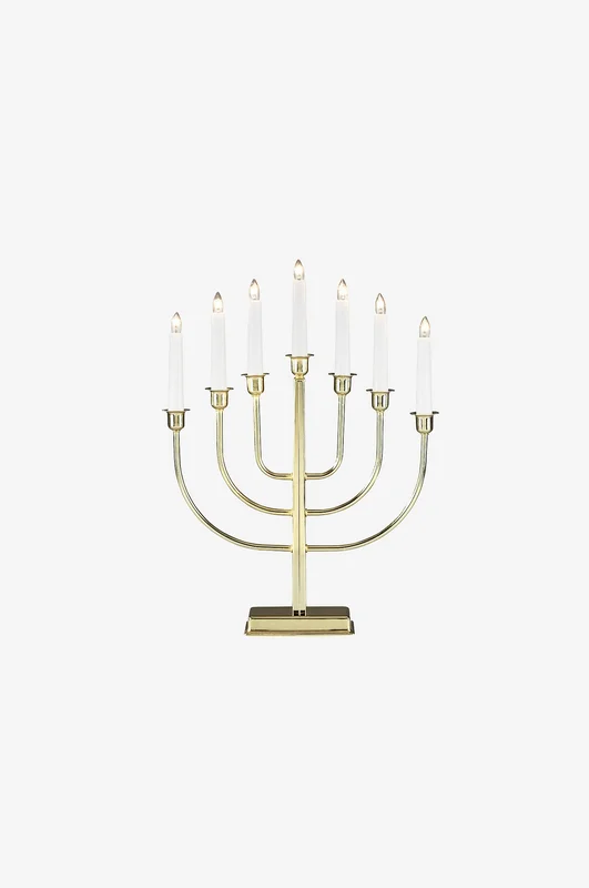 Jotex - 7 Lj Metall 45cm Mässing Elljusstake - Köp Adventsljusstakar hos Jotex