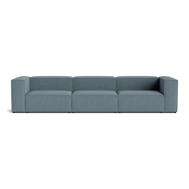 Lissabon XL 3-Sitzer-Sofa Nordic Blau Modern Uni Design, Komfortable Schaumstoffschichten, Hochwertiges Polstersofa für Wohnzimmer 72cm