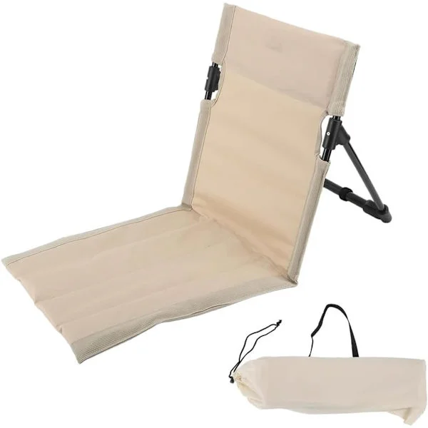 Foldable Beach Chair - Portable, Aluminum Frame, 600D Oxford - with Carry Bag - 68*39*40 cm - White