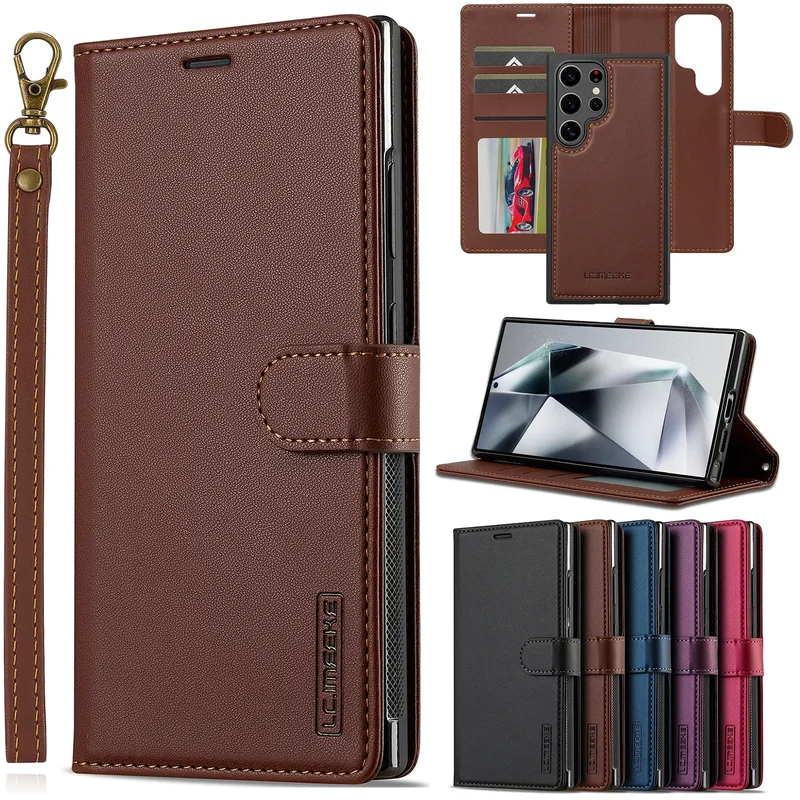 AliExpress - Lederhülle für Samsung Galaxy S26 S25 Edge S24 Ultra S23 S22 Plus S21 FE A17 A16 A36 A56 A15 A35 A55 Magnetische Flip-Brieftasche