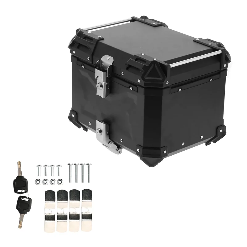 AliExpress - Universal Schwarz 45L Motorrad Abenteuer Aluminium Top Case Heckbox Gepäck Top Box Motorrad Top Box 5052 Aluminium Legierung