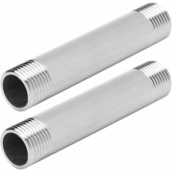 Nippel - Rostfria rör och rördelar 98mm BSP 3/4" Utvändig gänga X Gängad utvändig rördel (2 st) (Storlek: 3/4"BSP)