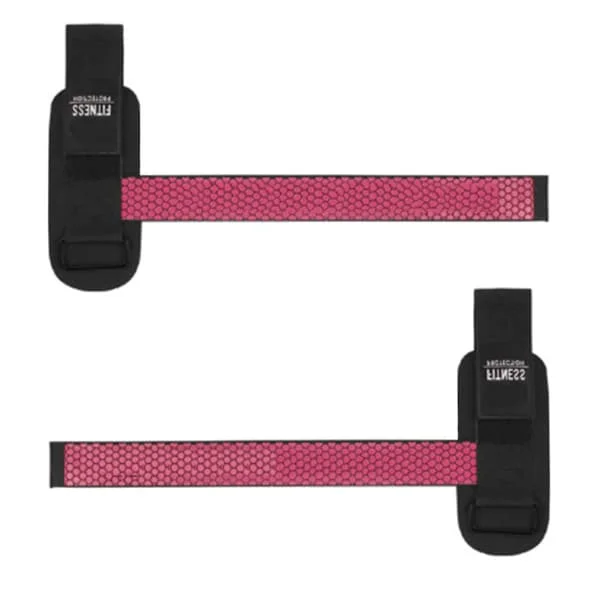 2 Pairs Weightlifting Wrist Wraps Black Pink Red Cotton Nylon Silicone Non-slip Fitness Wrist Straps
