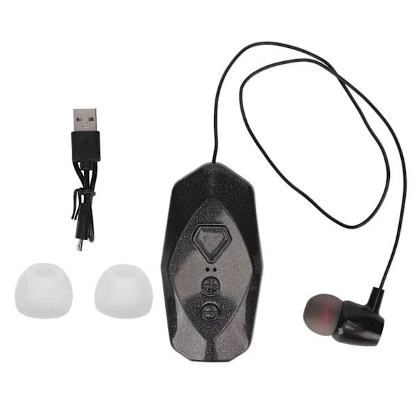 Clip On Trådlös Hörapparat Enkelt Öra Lång Batteritid Strömdisplay Krage Bluetooth Headset Kontor Företag