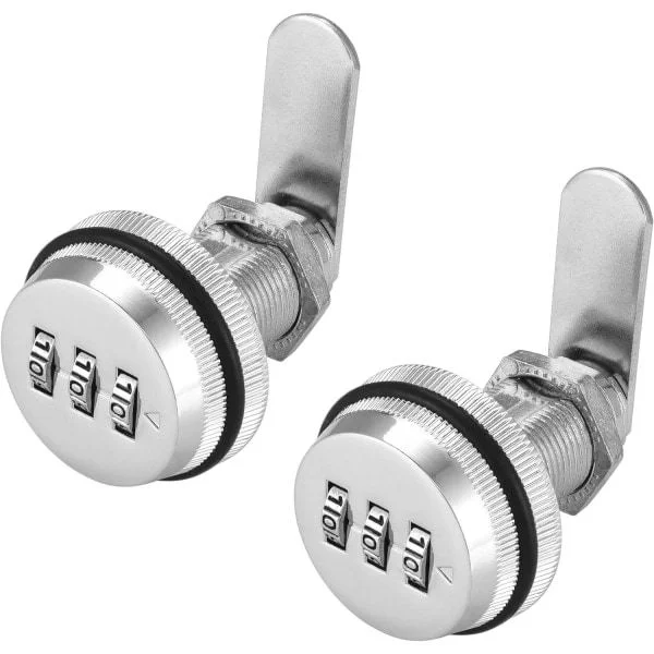 2 st kombinationslås med lösenordskod för säkerhet av lådor, boxar, brevlådor, dörrar (Silver)