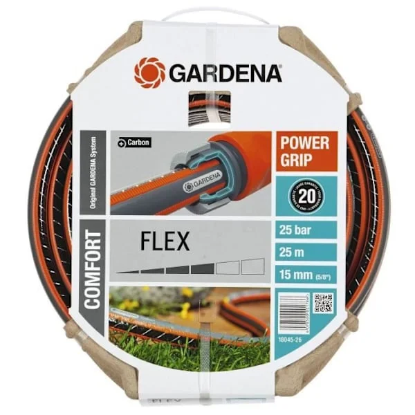 GARDENA Comfort FLEX trädgårdsslang – Längd 25m – Ø15mm – Knutsäker och formstabil – 20 års garanti (18045-26)