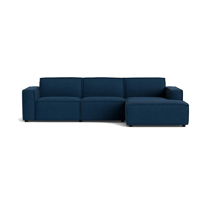 Lyon chaiselong sofa, højrevendt - Aragon Blå - Stor sofa til familietid - 304x160x80cm - Chaiselong sofa til afslapning og hygge i stuen