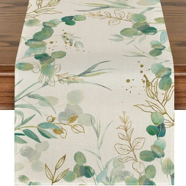 ##/Mode Grön Eukalyptus Sommar Bordslöpare, 33 x 180 cm##/-FA7-