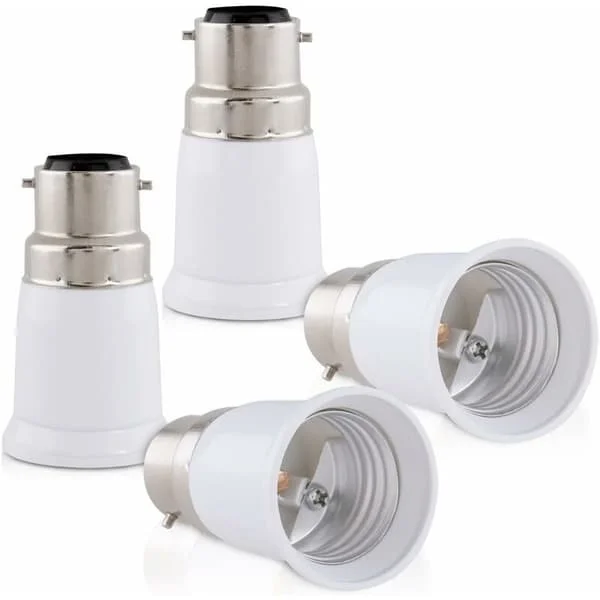 4x lampunkanta-adapteri - B22-E27-kantamuunnin - Bajonettikanta lampunpidikeadapteri halogeeni-LED-lampulle