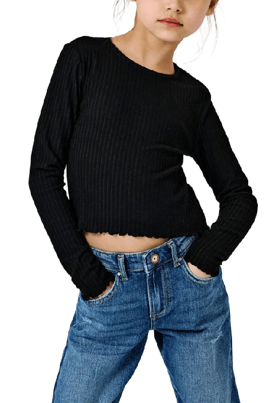 Only KOGNELLA L/S O-NECK TOP JRS Skjortor & blusar Dam Svart 158/164
