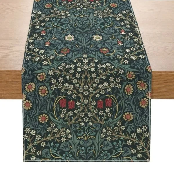 Bordslöpare Vintage Växt Linne Duk STIL 3 STIL