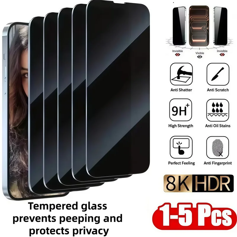 AliExpress - Protecteur d'écran pour Apple iPhone 17 16 15 Pro Max, 1 à 5 pièces, en verre trempé, 14 13 12 11 Pro Mini XR XS Max