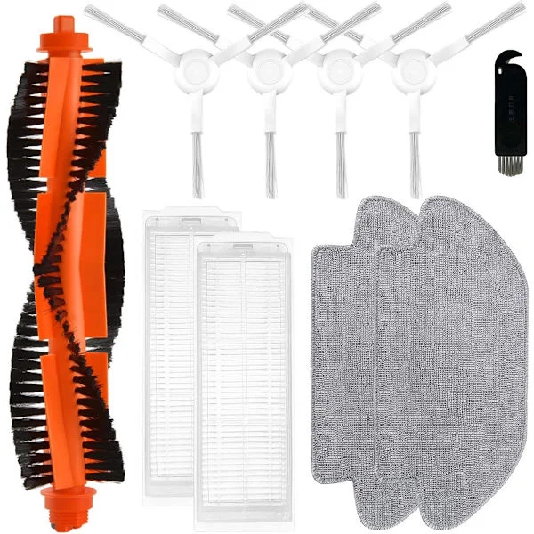 10-dels sett - For Xiaomi Mijia 2S / Mop Pro / STYJ02YM robotstøvsuger - For Xiaomi S12 / T12 B106GL robotstøvsuger - 1 hovedbørste ...