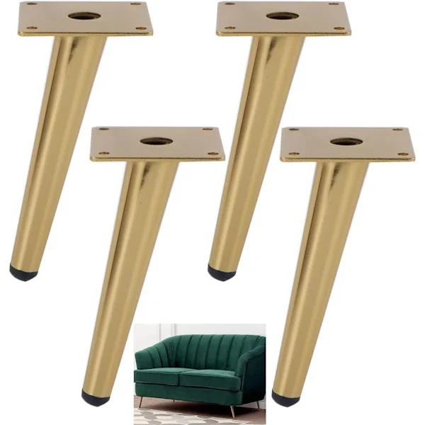 Set of 4 Slanted Sofa Legs, Table Legs, Cabinet Legs, Metal Bedside Table Legs