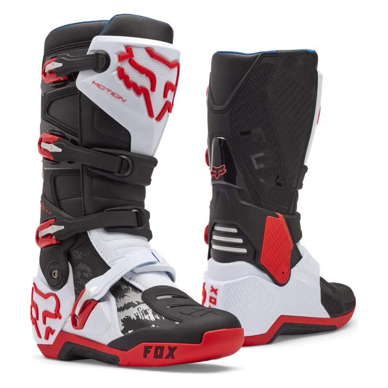 Motokrosové boty FOX Motion MX Bílá/fluorescenční červená 45